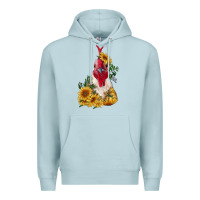 Blue Mist sunflower rooster with leopard Premium Hoodie - RanaPortraitStore
