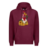Burgundy sunflower rooster with leopard Premium Hoodie - RanaPortraitStore