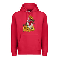 Cardinal sunflower rooster with leopard Premium Hoodie - RanaPortraitStore