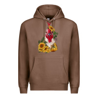 Chestnut sunflower rooster with leopard Premium Hoodie - RanaPortraitStore