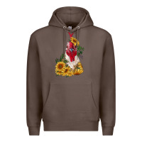 Coffee sunflower rooster with leopard Premium Hoodie - RanaPortraitStore