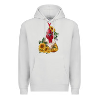 Dove Grey sunflower rooster with leopard Premium Hoodie - RanaPortraitStore