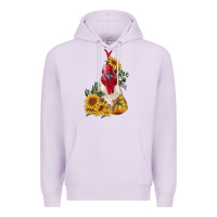 Lilac sunflower rooster with leopard Premium Hoodie - RanaPortraitStore