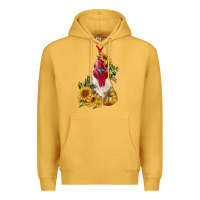 Mustard sunflower rooster with leopard Premium Hoodie - RanaPortraitStore