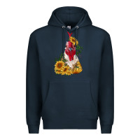 Navy sunflower rooster with leopard Premium Hoodie - RanaPortraitStore