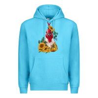 Ocean Blue sunflower rooster with leopard Premium Hoodie - RanaPortraitStore