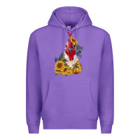 Purple sunflower rooster with leopard Premium Hoodie - RanaPortraitStore