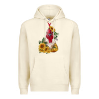 Sandshell sunflower rooster with leopard Premium Hoodie - RanaPortraitStore