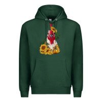 Sports Green sunflower rooster with leopard Premium Hoodie - RanaPortraitStore
