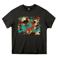 Asphalt aztec turquoise glitter cowhide  tooled leather ba Heavy Core Tee - FaDigitalArtStudio