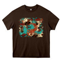 Chocolate Brown aztec turquoise glitter cowhide  tooled leather ba Heavy Core Tee - FaDigitalArtStudio