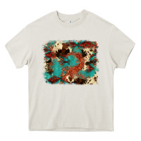 Cream aztec turquoise glitter cowhide  tooled leather ba Heavy Core Tee - FaDigitalArtStudio