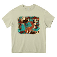 Mossy aztec turquoise glitter cowhide  tooled leather ba Heavy Core Tee - FaDigitalArtStudio
