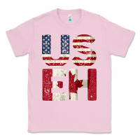 Bubblegum Pink canada us eh american canadian flag vintage america colors patriotic g Classic Tee - linhVisuals