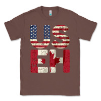 Chestnut canada us eh american canadian flag vintage america colors patriotic g Classic Tee - linhVisuals