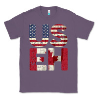 Lavender canada us eh american canadian flag vintage america colors patriotic g Classic Tee - linhVisuals
