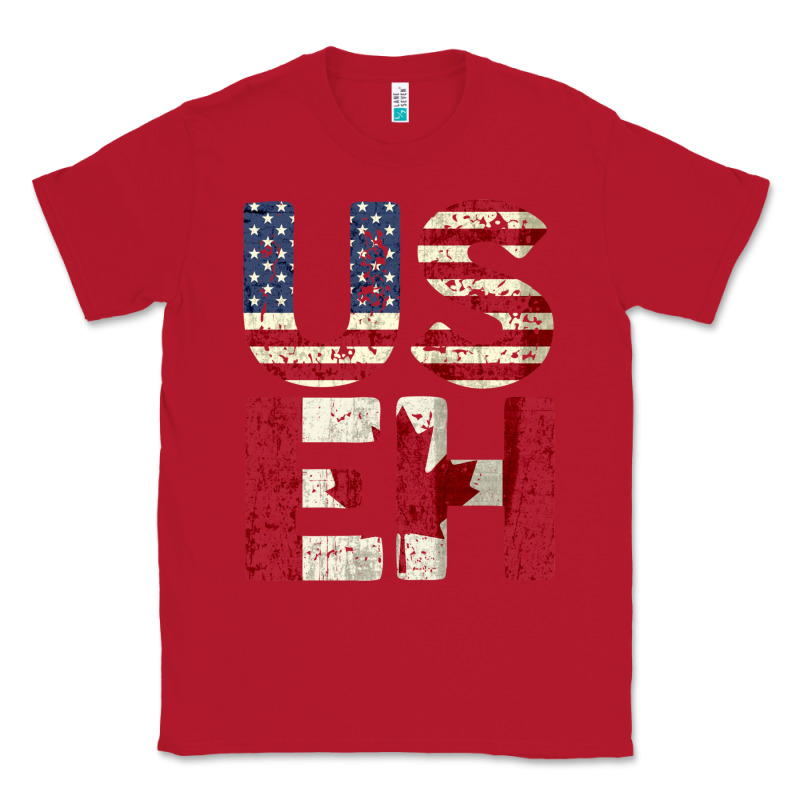 Canada Us Eh American Canadian Flag Vintage America Colors Patriotic G Classic Tee by linhVisuals | Teevron
