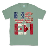 Sage canada us eh american canadian flag vintage america colors patriotic g Classic Tee - linhVisuals