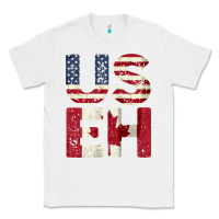 White canada us eh american canadian flag vintage america colors patriotic g Classic Tee - linhVisuals