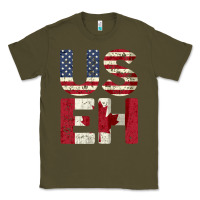 Canada Us Eh American Canadian Flag Vintage America Colors Patriotic G Classic Tee | Teevron