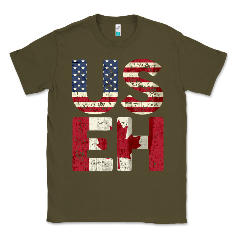 Canada Us Eh American Canadian Flag Vintage America Colors Patriotic G Classic Tee by linhVisuals | Teevron