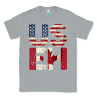 Heather Grey canada us eh american canadian flag vintage america colors patriotic g Classic Tee - linhVisuals