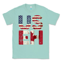 Seafoam canada us eh american canadian flag vintage america colors patriotic g Classic Tee - linhVisuals