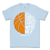 Dusty Blue christian basketball i can do all things through christ philippians 41 Classic Tee - linhVisuals
