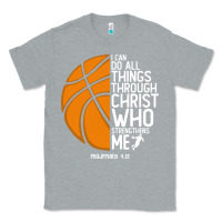 Heather Grey christian basketball i can do all things through christ philippians 41 Classic Tee - linhVisuals