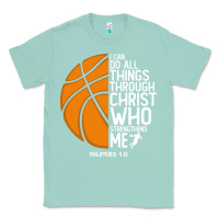 Seafoam christian basketball i can do all things through christ philippians 41 Classic Tee - linhVisuals