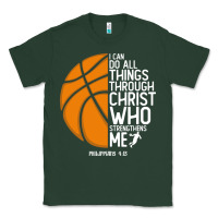 Sports Green christian basketball i can do all things through christ philippians 41 Classic Tee - linhVisuals