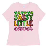 Bubblegum Pink sassy little clover st patrick s day Ladies Tee - Artiststas