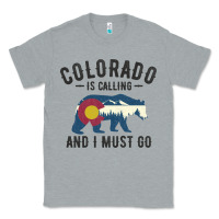 Heather Grey colorado is calling and i must go state flag with wild bear Classic Tee - linhVisuals