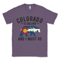 Lavender colorado is calling and i must go state flag with wild bear Classic Tee - linhVisuals