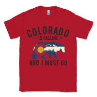 Red colorado is calling and i must go state flag with wild bear Classic Tee - linhVisuals