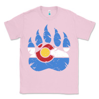 Bubblegum Pink colorado state flag bear paw print pocket place Classic Tee - linhVisuals