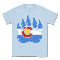 Dusty Blue colorado state flag bear paw print pocket place Classic Tee - linhVisuals
