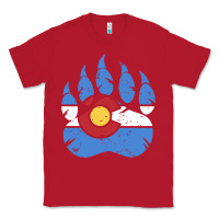 Red colorado state flag bear paw print pocket place Classic Tee - linhVisuals
