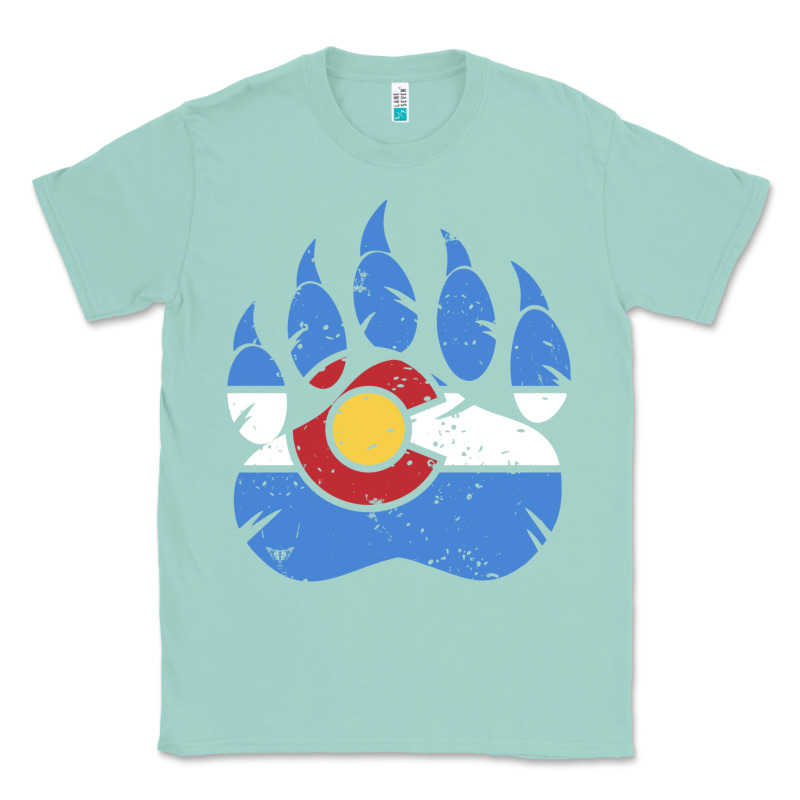 Colorado State Flag Bear Paw Print Pocket Place Classic Tee by linhVisuals | Teevron