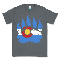Charcoal Heather colorado state flag bear paw print pocket place Classic Tee - linhVisuals