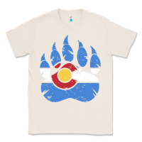 Natural colorado state flag bear paw print pocket place Classic Tee - linhVisuals