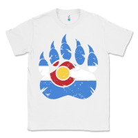White colorado state flag bear paw print pocket place Classic Tee - linhVisuals