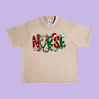 Nurse Christmas Urban Heavy Tee Designed By Racoondesign