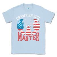Dusty Blue crawfish boil master american  flag us big red lobster design Classic Tee - linhVisuals