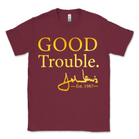 Burgundy good trouble john lewis signature Classic Tee - linhVisuals