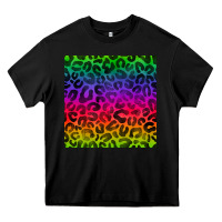 Black colorful leopard seamless pattern Heavy Core Tee - BundleAndBundleShop