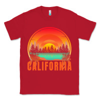 Red california t  shirt california sunset vintage trees scenery t  shirt Classic Tee - linhVisuals