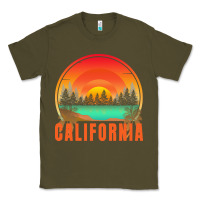 Army Green california t  shirt california sunset vintage trees scenery t  shirt Classic Tee - linhVisuals