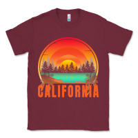 Burgundy california t  shirt california sunset vintage trees scenery t  shirt Classic Tee - linhVisuals