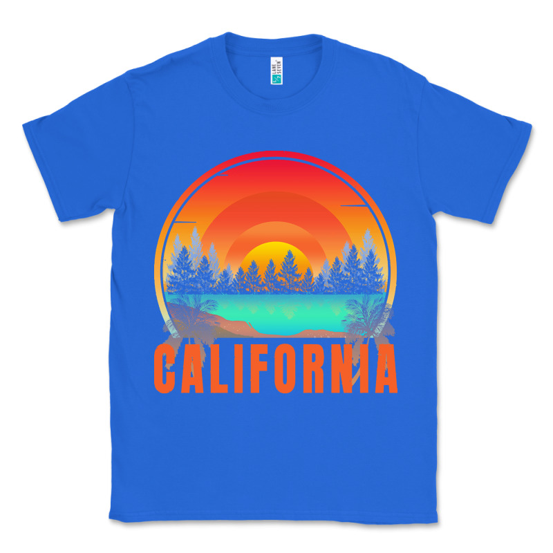 California T  Shirt California Sunset Vintage Trees Scenery T  Shirt Classic Tee by linhVisuals | Teevron